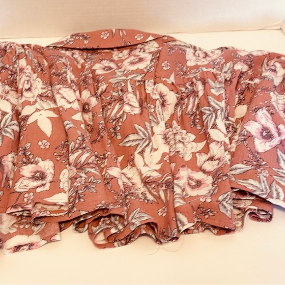 Easel Women's Baby Doll Flowy Dress Small Pink Taupe Color Button Front Ruffle - Picture 10 of 16